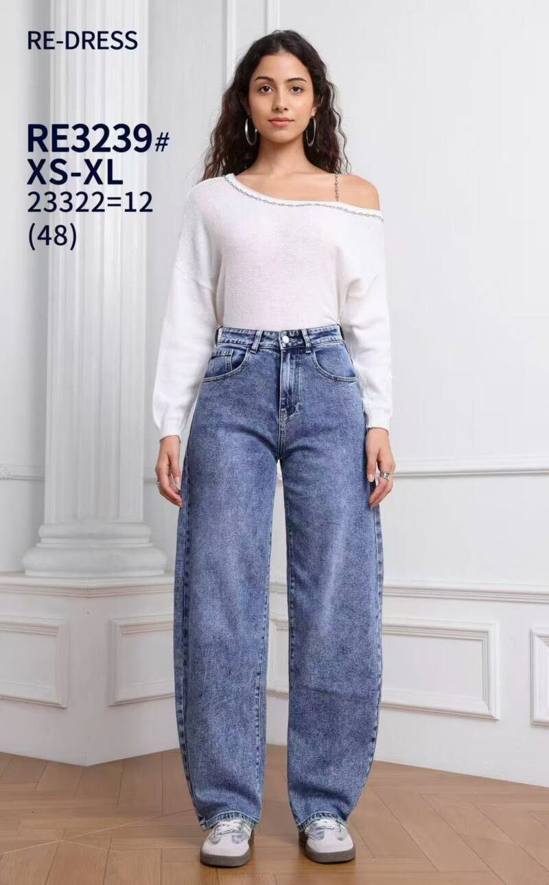 Spodnie damskie jeansy Roz XS-XL, 1 Kolor Paczka 12 szt